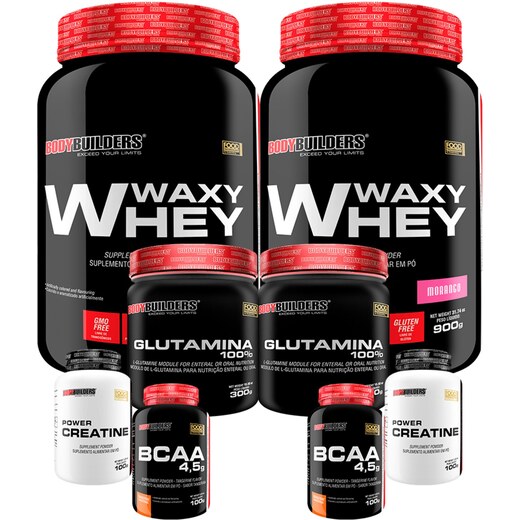 1920 Kit 2x Waxy Whey 900g 2x Power Creatina 100g 2x Glutamina 300g