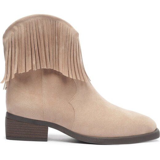 Bota Cano Curto Nude Camurça Western Anacapri GLAMI br