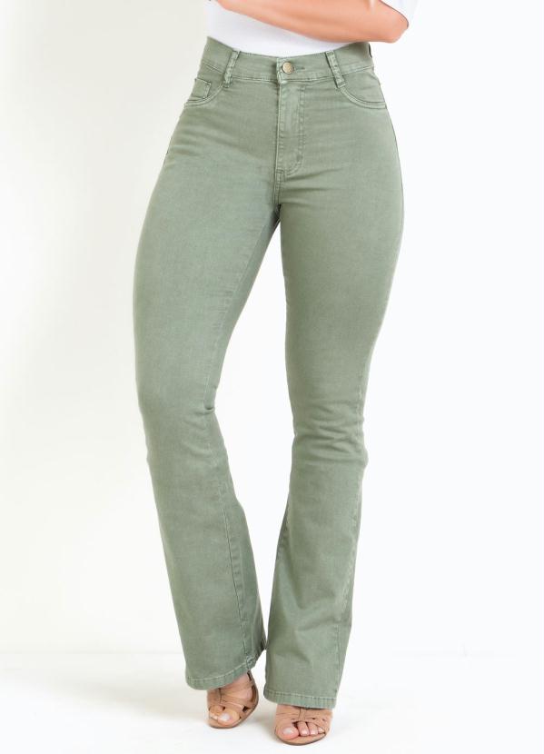 calça verde jeans