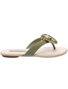 Chinelo AREZZO Couro Flor Soft Army | Outstore
