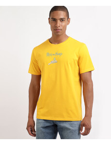 C&A Camiseta Masculina Rick e Morty Manga Curta Gola Careca Amarela