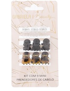 Kit Nove Mini Prendedores de Cabelo Gabriela Beauty Color - U