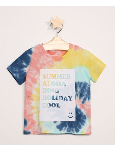 C&A Camiseta Infantil Estampada Tie Dye "Summer" Manga Curta Multicor