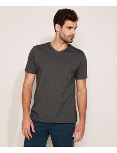 C&A camiseta masculina básica manga curta gola v cinza mescla escuro