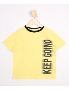 C&A Camiseta Infantil "Keep Going" Manga Curta Amarela