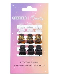 Kit Nove Mini Prendedores de Cabelo Gabriela Beauty Color -