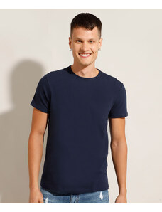 C&A camiseta de algodão básica manga curta - AZUL MARINHO