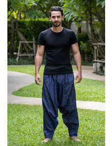 Calça Thai Calça yoga indigo masculina com bolsos e cordão 100% algodão | CalcaThai.com