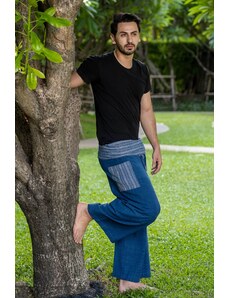 Calça Thai Calça envelope masculina vegana em 100% algodão índigo | CalcaThai.com