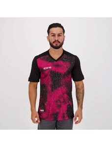 Camisa Ícone Sports Dotted Preta e Laranja - FutFanatics