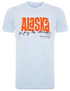 Camiseta Osklen Masculina Regular Stone Alaska Azul Claro
