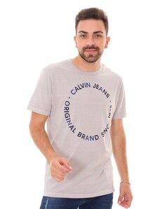 Camiseta Calvin Klein Masculina Original Circle Cinza