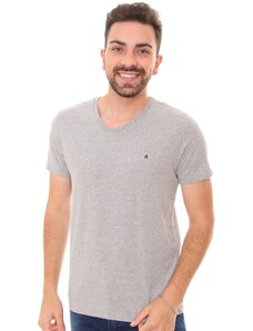 Camiseta Replay Masculina R Basic V-Neck Cinza Mescla