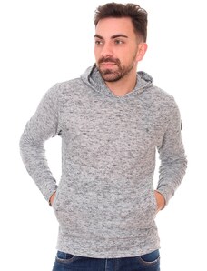 Blusa Replay Masculina Tricot Hoodie Pocket Cinza Mescla