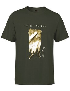 Camiseta Forum Masculina Time Flies Verde Militar