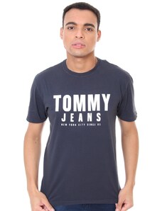 Camiseta Tommy Jeans Masculina Center Chest Graphic Azul Marinho