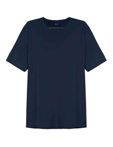 Basicamente Tech T-Shirt Impermeável Gola C Plus Size Masculina Azul Marinho
