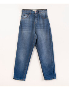 C&A calça juvenil jeans mom azul escuro