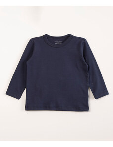 C&A blusa básica de algodão manga longa azul marinho