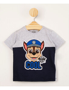 C&A camiseta infantil patrulha canina com recorte manga curta cinza