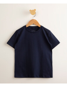 C&A camiseta infantil de algodão manga curta azul marinho