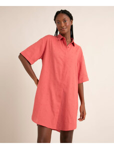 C&A vestido chemise com linho maquinetado manga curta além dos mares salvador preta gil rosa