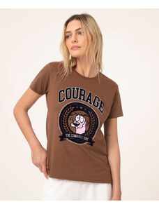 C&A camiseta de algodão coragem o cão covarde marrom