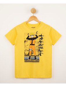 C&A camiseta infantil de algodão manga curta gola careca naruto shippuden amarelo