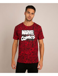 C&A Camiseta Masculina Marvel Manga Curta Gola Careca Vermelha