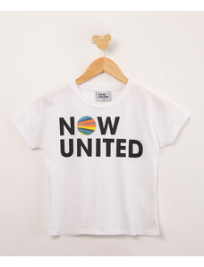 C&A blusa juvenil de algodão now united com glitter manga curta branca