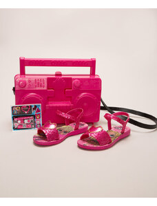 C&A sandália infantil LOL OMG glitter + brinde boombox grendene Rosa