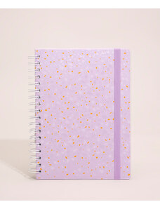 C&A caderno espiral estampado com elástico lilás