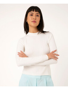C&A suéter básico de tricô canelado off white