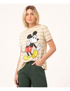 C&A camiseta listrada mickey mouse multicor