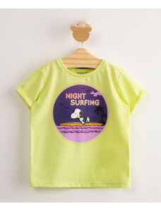 C&A camiseta infantil snoopy manga curta verde