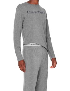 Pijama Calvin Klein Masculino Manga Longa Calça Viscolight Cinza Mescla