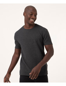 C&A camiseta slim texturizada manga curta cinza mescla escuro