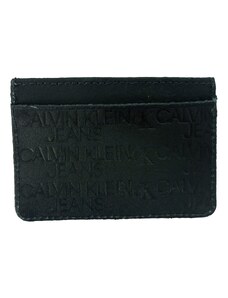 Carteira Calvin Klein Jeans Porta Cartão Burn Full Logo Preta