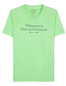 Camiseta Ellus Masculina Washed New Adventures Verde Claro