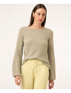 C&A suéter básico texturizado decote redondo verde