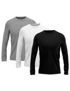 Polo State Kit 3 Camisetas Térmica Uv Unissex Branco e Cinza e Preto Cinza