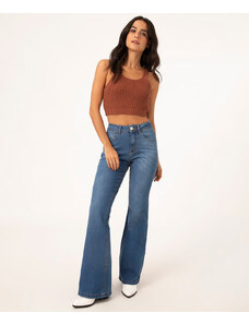 C&A calça jeans flare cintura alta jeans