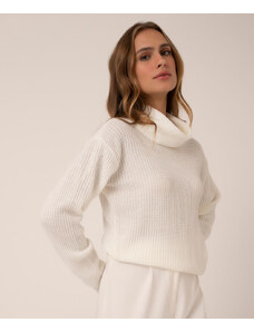 C&A suéter de tricô gola alta off white