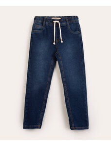 C&A calça infantil jeans cós elástico azul escuro