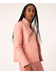 C&A jaqueta puffer matelassê rosa claro