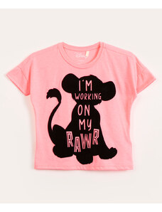 C&A camiseta juvenil manga curta rei leão rosa