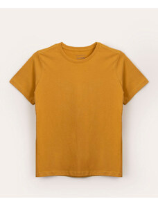 C&A camiseta infantil manga curta básica mostarda