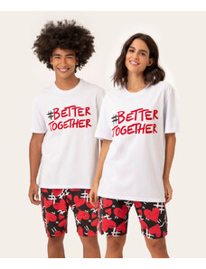 C&A pijama manga curta better together branco