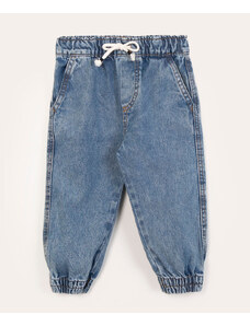 C&A calça infantil jogger jeans azul médio