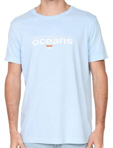 Camiseta Osklen Masculina Rough Stone Eco Oceans Asap Azul Claro